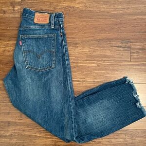Levi’s White Oak Cone Denim Jeans Size: 27 - Mid rise, raw edge cut off